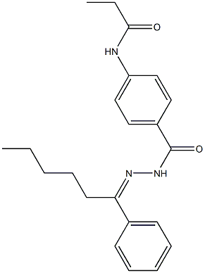 N-[4-({2-[(Z)-1-phenylhexylidene]hydrazino}carbonyl)phenyl]propanamide Struktur