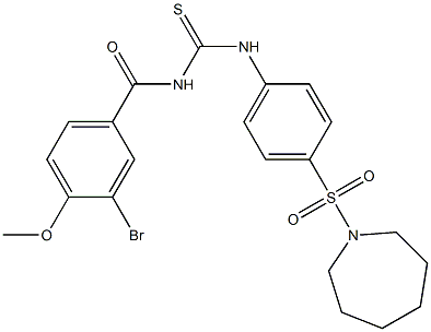 N-[4-(1-azepanylsulfonyl)phenyl]-N'-(3-bromo-4-methoxybenzoyl)thiourea Struktur