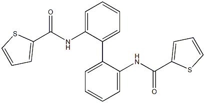 N-{2'-[(2-thienylcarbonyl)amino][1,1'-biphenyl]-2-yl}-2-thiophenecarboxamide Struktur