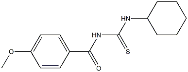 N-cyclohexyl-N'-(4-methoxybenzoyl)thiourea Struktur