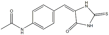 N-{4-[(5-oxo-2-thioxotetrahydro-4H-imidazol-4-yliden)methyl]phenyl}acetamide Struktur