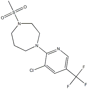 1-[3-chloro-5-(trifluoromethyl)-2-pyridinyl]-4-(methylsulfonyl)-1,4-diazepane Struktur