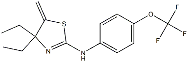 4,4-diethyl-5-methylene-N-[4-(trifluoromethoxy)phenyl]-4,5-dihydro-1,3-thiazol-2-amine Struktur