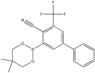 3-(5,5-Dimethyl-1,3,2-dioxaborinane-2-yl)-5-(trifluoromethyl)-1,1-biphenyl-4-carbonitrile Struktur