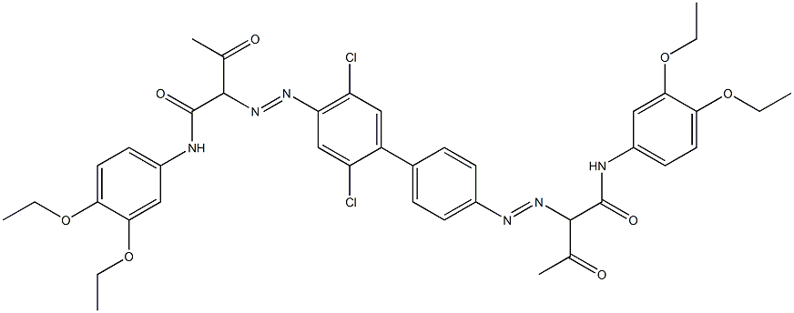 4,4'-Bis[[1-(3,4-diethoxyphenylamino)-1,3-dioxobutan-2-yl]azo]-2,5-dichloro-1,1'-biphenyl Struktur