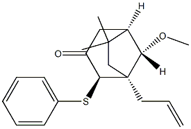 (1S,2R,5R,8S)-8-Methoxy-6,6-dimethyl-2-(phenylthio)-1-(2-propenyl)bicyclo[3.2.1]octan-3-one Struktur