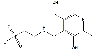 2-[[(5-(Hydroxymethyl)-2-methyl-3-hydroxypyridin-4-yl)methyl]amino]ethanesulfonic acid Struktur