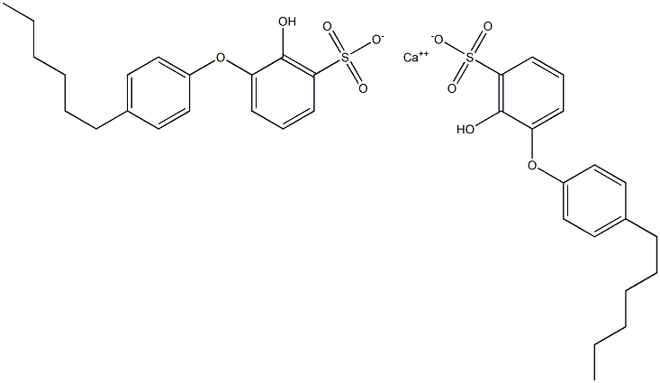 Bis(2-hydroxy-4'-hexyl[oxybisbenzene]-3-sulfonic acid)calcium salt Struktur