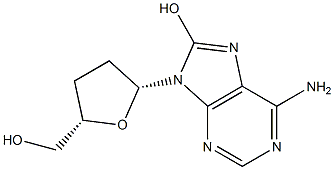 8-Hydroxy-2',3'-dideoxyadenosine Struktur