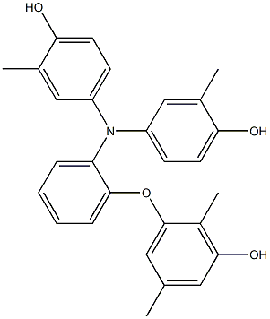 N,N-Bis(4-hydroxy-3-methylphenyl)-2-(3-hydroxy-2,5-dimethylphenoxy)benzenamine Struktur