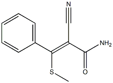 2-Cyano-3-methylthio-3-phenylacrylamide Struktur