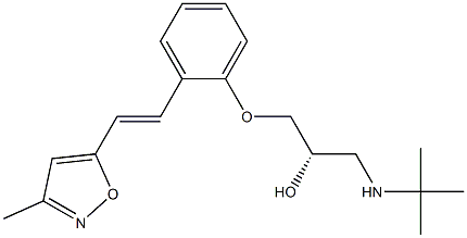 (S)-1-[(1,1-Dimethylethyl)amino]-3-[2-[(E)-2-(3-methyl-5-isoxazolyl)ethenyl]phenoxy]-2-propanol Struktur