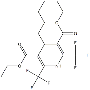 1,4-Dihydro-2,6-bis(trifluoromethyl)-4-butylpyridine-3,5-dicarboxylic acid diethyl ester Struktur