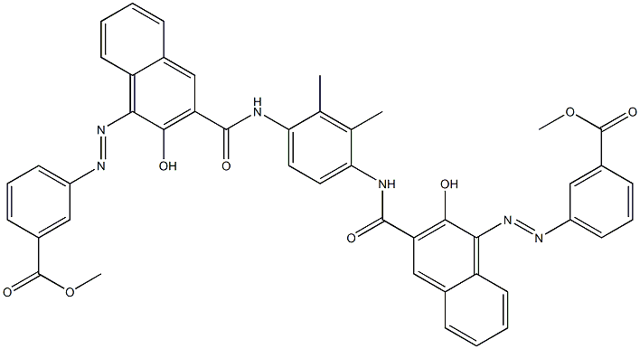 N,N'-(2,3-Dimethyl-1,4-phenylene)bis[4-[[3-(methoxycarbonyl)phenyl]azo]-3-hydroxy-2-naphthalenecarboxamide] Struktur