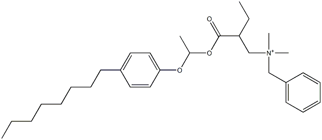 N,N-Dimethyl-N-benzyl-N-[2-[[1-(4-octylphenyloxy)ethyl]oxycarbonyl]butyl]aminium Struktur