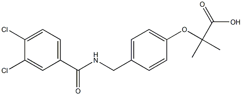 2-[4-(3,4-Dichlorobenzoylaminomethyl)phenoxy]-2-methylpropionic acid Struktur