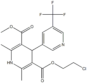 4-[5-(Trifluoromethyl)pyridin-3-yl]-1,4-dihydro-2,6-dimethylpyridine-3,5-dicarboxylic acid 3-methyl 5-(2-chloroethyl) ester Struktur