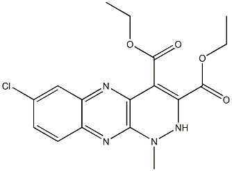 7-Chloro-1-methyl-1,2-dihydropyridazino[3,4-b]quinoxaline-3,4-dicarboxylic acid diethyl ester Struktur