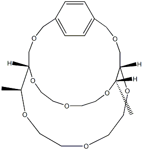 (1S,2S,10S,11S)-2,11-[(1,4-Phenylene)bis(methyleneoxymethylene)]-1,10-dimethyl-3,6,9,12,15,18-hexaoxacyclooctadecane Struktur