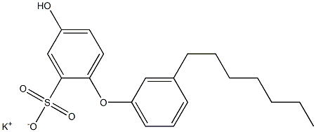 4-Hydroxy-3'-heptyl[oxybisbenzene]-2-sulfonic acid potassium salt Struktur