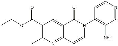 5,6-Dihydro-2-methyl-5-oxo-6-(3-amino-4-pyridyl)-1,6-naphthyridine-3-carboxylic acid ethyl ester Struktur