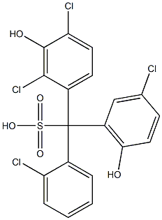 (2-Chlorophenyl)(3-chloro-6-hydroxyphenyl)(2,4-dichloro-3-hydroxyphenyl)methanesulfonic acid Struktur