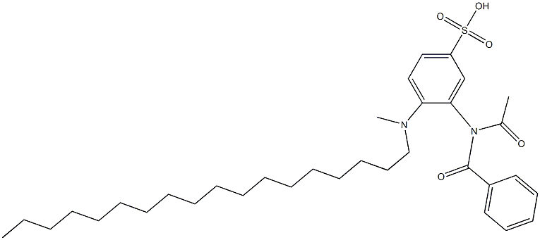 4-(N-Methyl-N-octadecylamino)-3-(benzoylacetylamino)benzenesulfonic acid Struktur