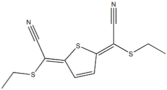 2,2'-(2,5-Dihydrothiophene-2,5-diylidene)bis[2-(ethylthio)acetonitrile] Struktur