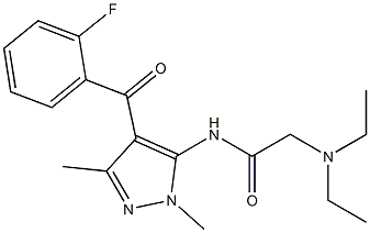 2-(Diethylamino)-N-[4-(2-fluorobenzoyl)-1,3-dimethyl-1H-pyrazol-5-yl]acetamide Struktur