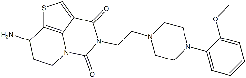 4-[2-[[4-(2-Methoxyphenyl)piperazin]-1-yl]ethyl]-8-amino-7,8-dihydro-3H,6H-1-thia-4,5a-diazaacenaphthylene-3,5(4H)-dione Struktur