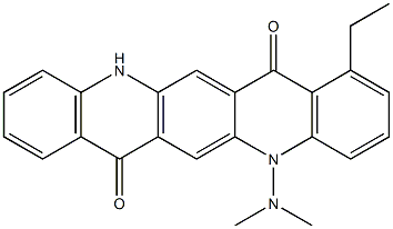 5-(Dimethylamino)-1-ethyl-5,12-dihydroquino[2,3-b]acridine-7,14-dione Struktur