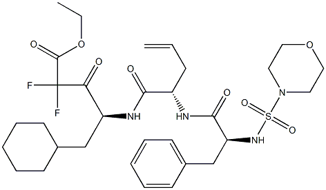 (4S)-4-[(S)-2-(N-Morpholinosulfonyl-L-phenylalanylamino)-4-pentenoylamino]-5-cyclohexyl-2,2-difluoro-3-oxovaleric acid ethyl ester Struktur