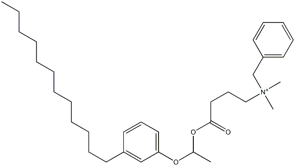 N,N-Dimethyl-N-benzyl-N-[3-[[1-(3-dodecylphenyloxy)ethyl]oxycarbonyl]propyl]aminium Struktur