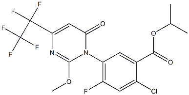 2-Chloro-4-fluoro-5-[2-methoxy-6-oxo-4-(pentafluoroethyl)pyrimidin-1(6H)-yl]benzoic acid isopropyl ester Struktur