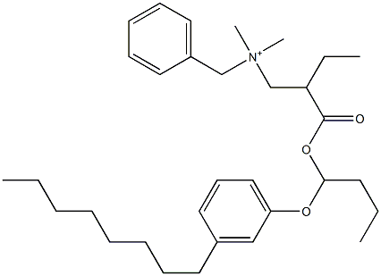 N,N-Dimethyl-N-benzyl-N-[2-[[1-(3-octylphenyloxy)butyl]oxycarbonyl]butyl]aminium Struktur