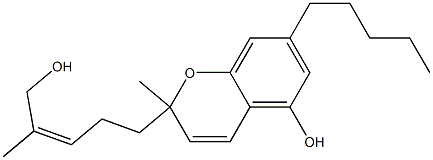 2-Methyl-7-[pentyl]-2-[4-hydroxymethyl-3-pentenyl]-2H-1-benzopyran-5-ol Struktur