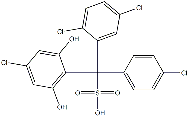 (4-Chlorophenyl)(2,5-dichlorophenyl)(4-chloro-2,6-dihydroxyphenyl)methanesulfonic acid Struktur