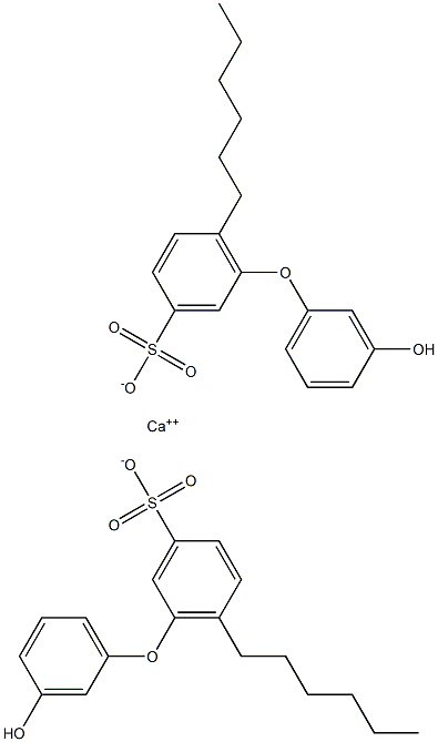 Bis(3'-hydroxy-6-hexyl[oxybisbenzene]-3-sulfonic acid)calcium salt Struktur