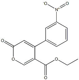 2-Oxo-4-(3-nitrophenyl)-2H-pyran-5-carboxylic acid ethyl ester Struktur