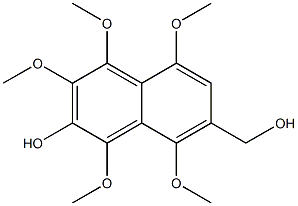 1,3,4,5,8-Pentamethoxy-7-(hydroxymethyl)naphthalen-2-ol Struktur