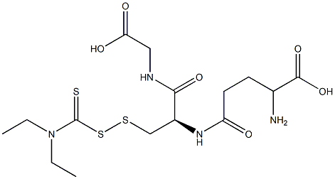 (2R)-2-[(4-Amino-4-carboxybutyryl)amino]-3-[[(diethylamino)thioxomethyl]dithio]-N-(carboxymethyl)propionamide Struktur