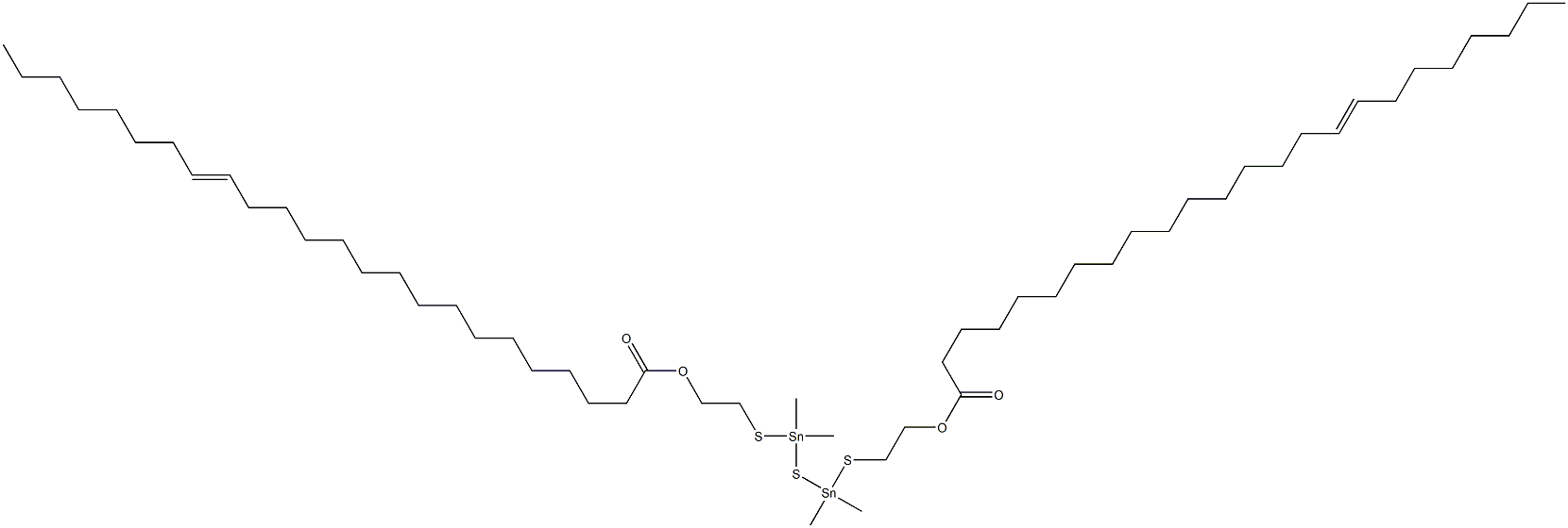 Bis[dimethyl[[2-(15-tricosenylcarbonyloxy)ethyl]thio]stannyl] sulfide Struktur