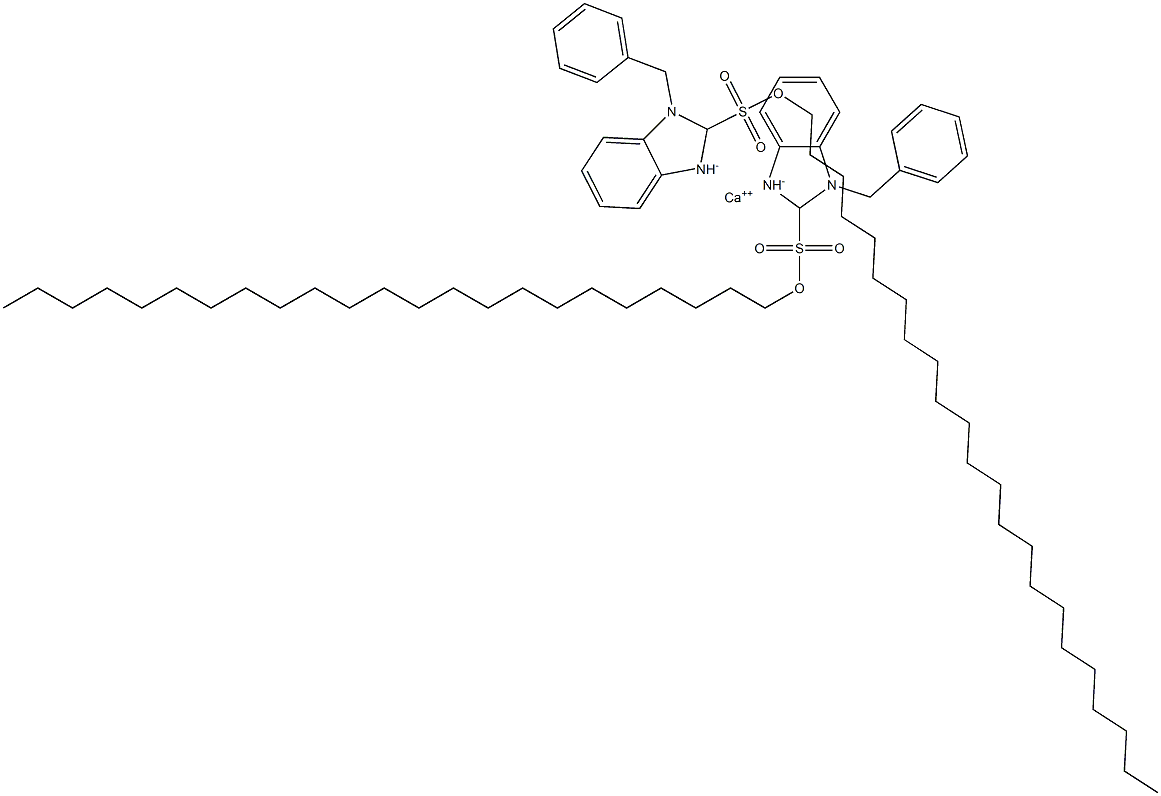 Bis(1-benzyl-2,3-dihydro-2-tricosyl-1H-benzimidazole-2-sulfonic acid)calcium salt Struktur