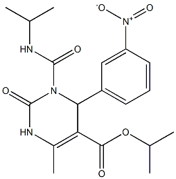 1,2,3,4-Tetrahydro-3-(isopropylcarbamoyl)-6-methyl-2-oxo-4-(3-nitrophenyl)pyrimidine-5-carboxylic acid isopropyl ester Struktur