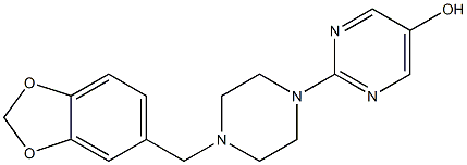 2-[4-(1,3-Benzodioxol-5-ylmethyl)-1-piperazinyl]pyrimidin-5-ol Struktur