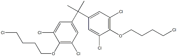 1,1'-[Isopropylidenebis(2,6-dichloro-4,1-phenyleneoxy)]bis(4-chlorobutane) Struktur