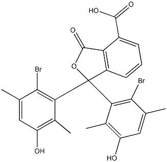 1,1-Bis(6-bromo-3-hydroxy-2,5-dimethylphenyl)-1,3-dihydro-3-oxoisobenzofuran-4-carboxylic acid Struktur