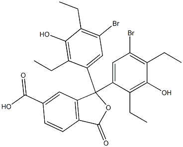 1,1-Bis(5-bromo-2,4-diethyl-3-hydroxyphenyl)-1,3-dihydro-3-oxoisobenzofuran-6-carboxylic acid Struktur