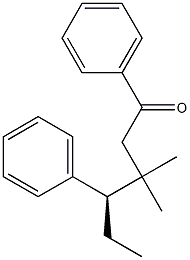 [R,(-)]-3,3-Dimethyl-1,4-diphenyl-1-hexanone Struktur