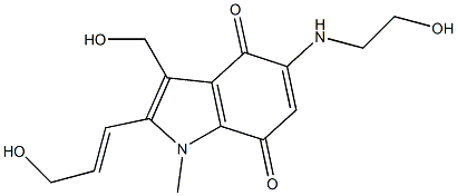 1-Methyl-2-(3-hydroxy-1-propenyl)-3-(hydroxymethyl)-5-(2-hydroxyethylamino)-1H-indole-4,7-dione Struktur